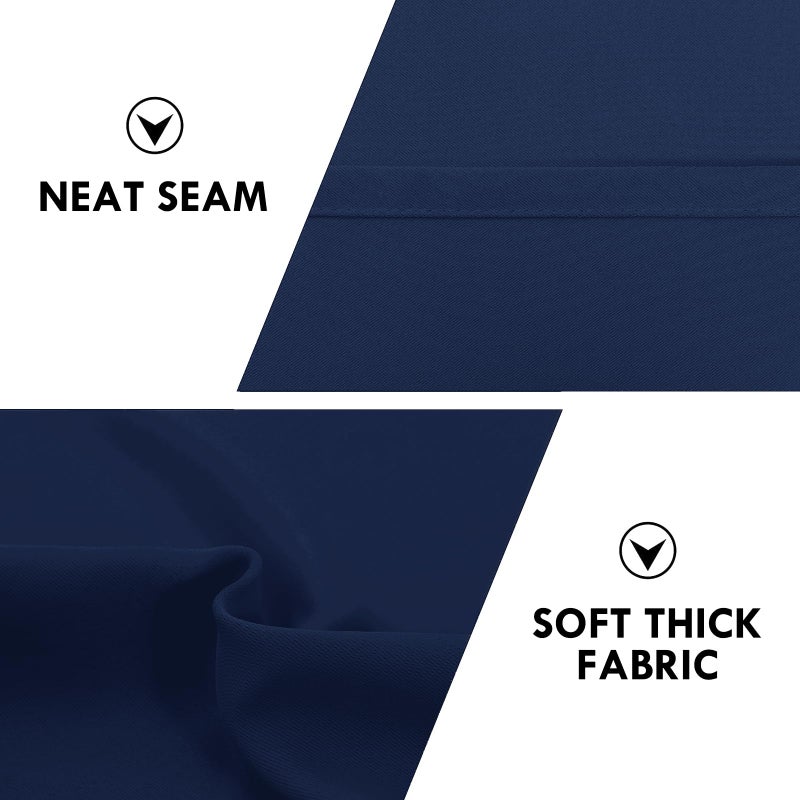 DWCN Navy Blue Blackout Curtains for Bedroom 63 Inches Long 2 Panels Set Window Drapes Thermal Insulated Room Darkening Rod Pocket Curtains for Kids Boys Room (W42 x L63 Inch, Navy Blue) - Image 4